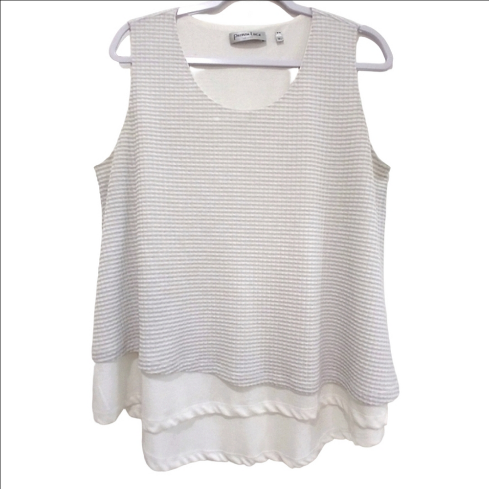 PATRIZIA LUCA Trapeze layered flowy lined top Sz XL 14-16